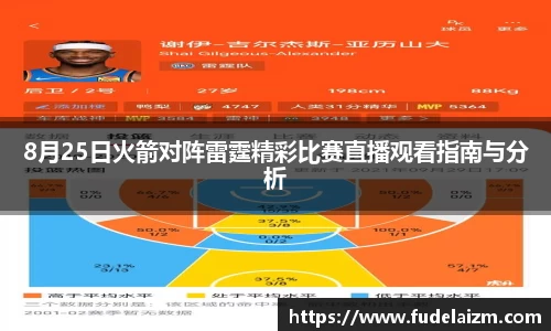 必一8月25日火箭对阵雷霆精彩比赛直播观看指南与分析